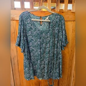 Green Patterned Blouse